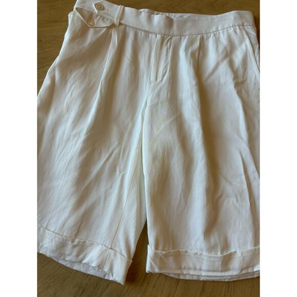 VTG 90s Ralph Lauren Golf Women Cream Shorts Trouser Pockets Bermuda Luxury Sz 4 - Picture 10 of 16